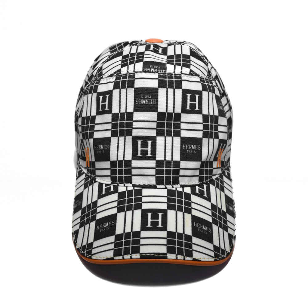 Hermes Black & White Checks Premium Cap-thumb-1