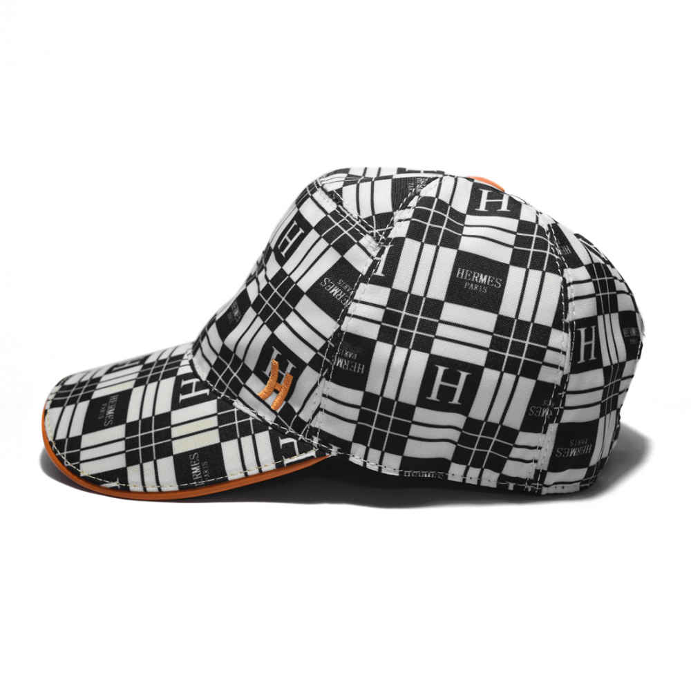 Hermes Black & White Checks Premium Cap-thumb-2