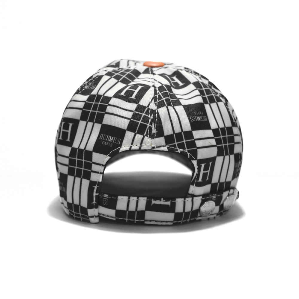 Hermes Black & White Checks Premium Cap-thumb-4