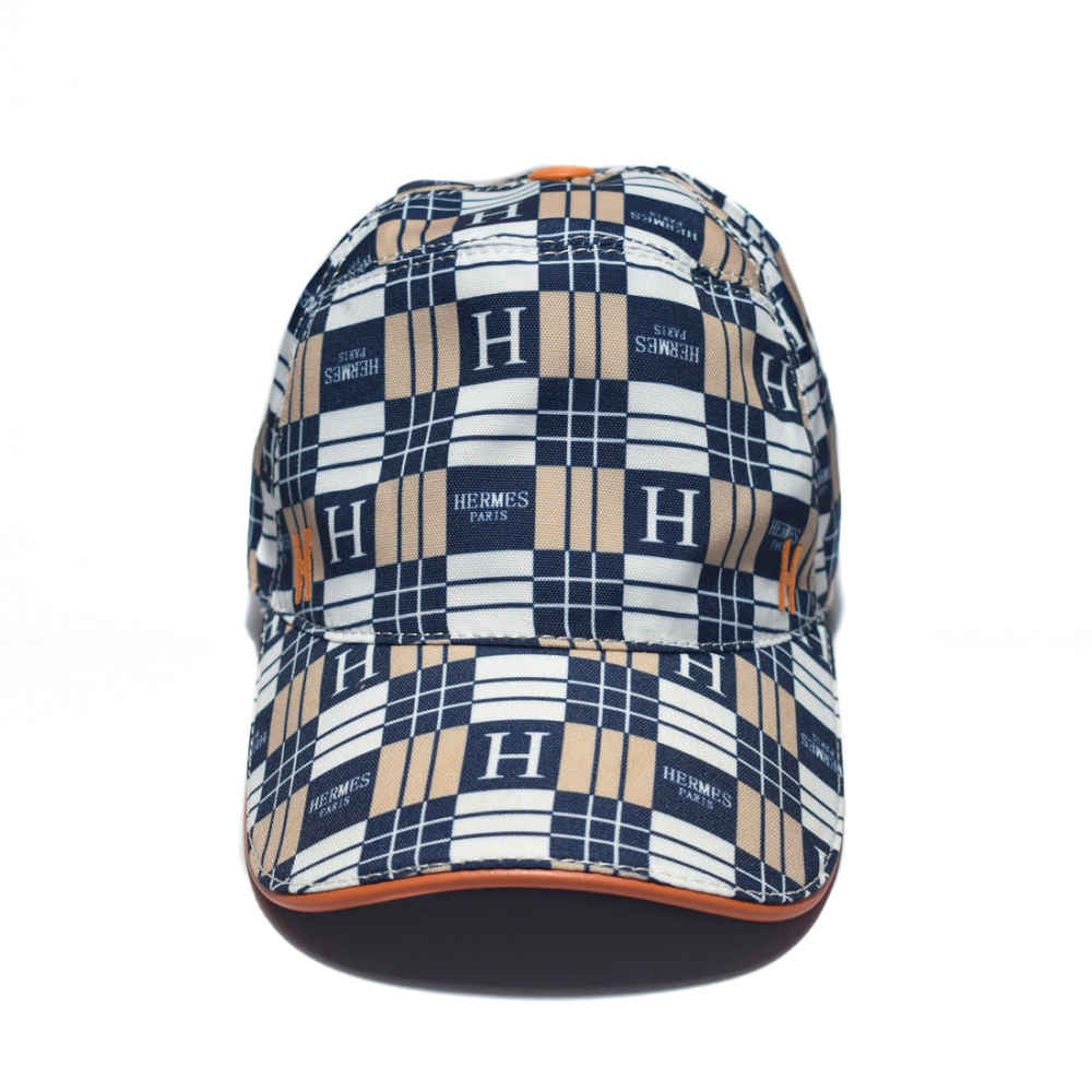 Hermes Blue & White Checks Premium Cap-thumb-1