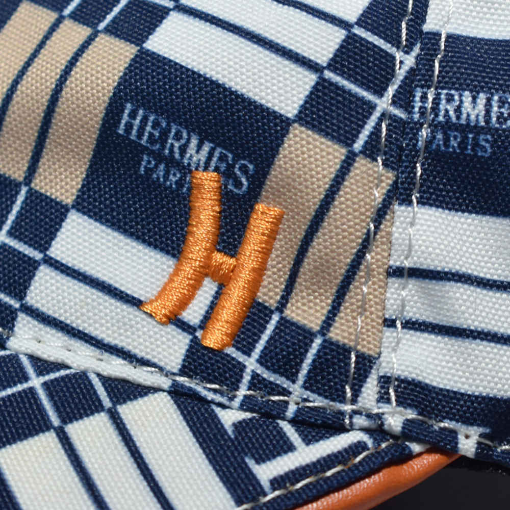 Hermes Blue & White Checks Premium Cap-thumb-3