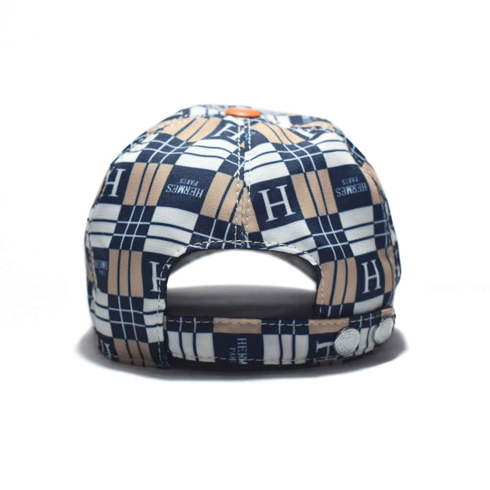 Hermes Blue & White Checks Premium Cap-thumb-4