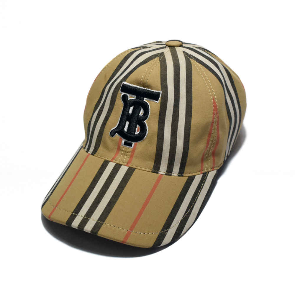 Burberry TB Embroidered Brown Check Premium Cap-thumb-0