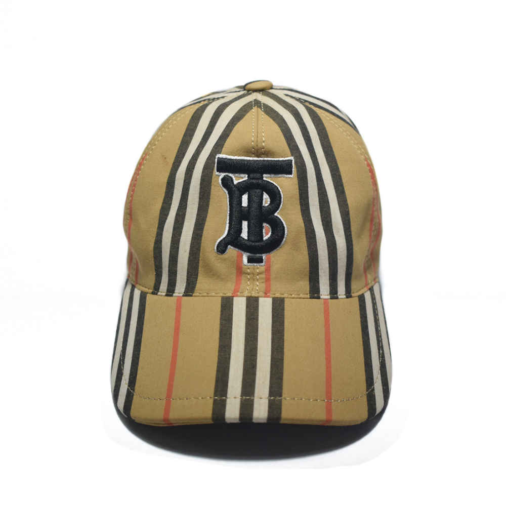 Burberry TB Embroidered Brown Check Premium Cap-thumb-1