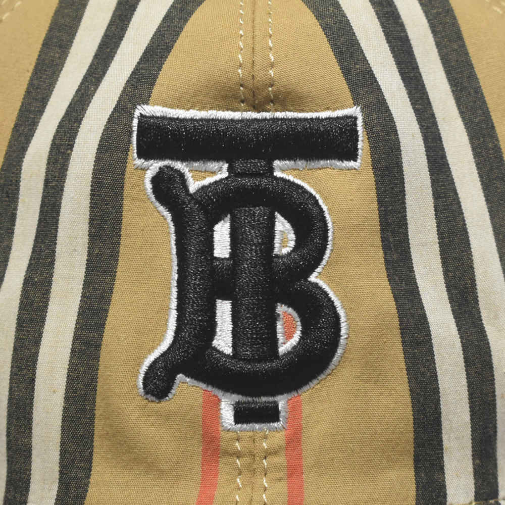 Burberry TB Embroidered Brown Check Premium Cap-thumb-3