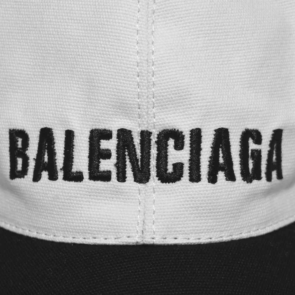 Balenciaga Embroidered White & Black Premium Cap-3