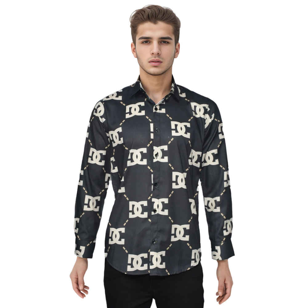 Dolce & Gabbana Monogram Print Black Shirt-7