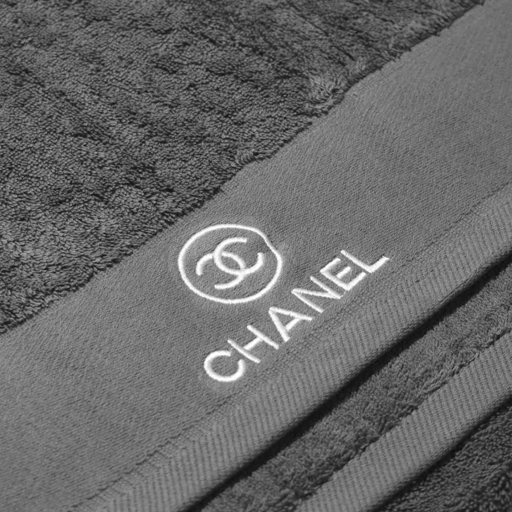 Chanel Embroidered logo Grey Premium Towel - Set of 3-thumb-1