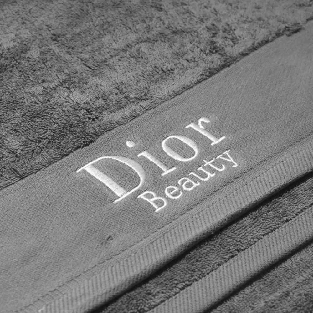 Dior Embroidered Grey Premium Towel - Set of 3-thumb-1
