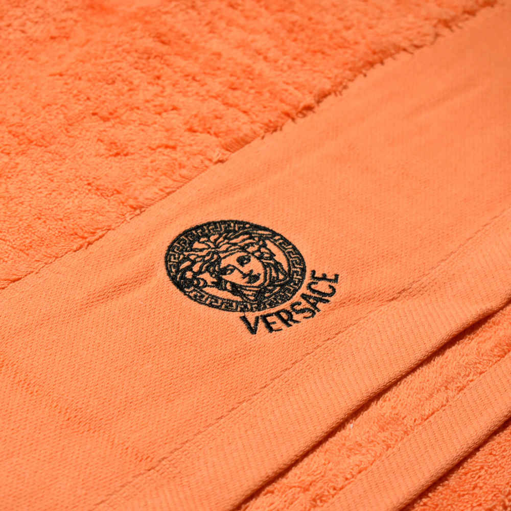 Versace Embroidered logo Orange Premium Towel - Set of 3-thumb-1