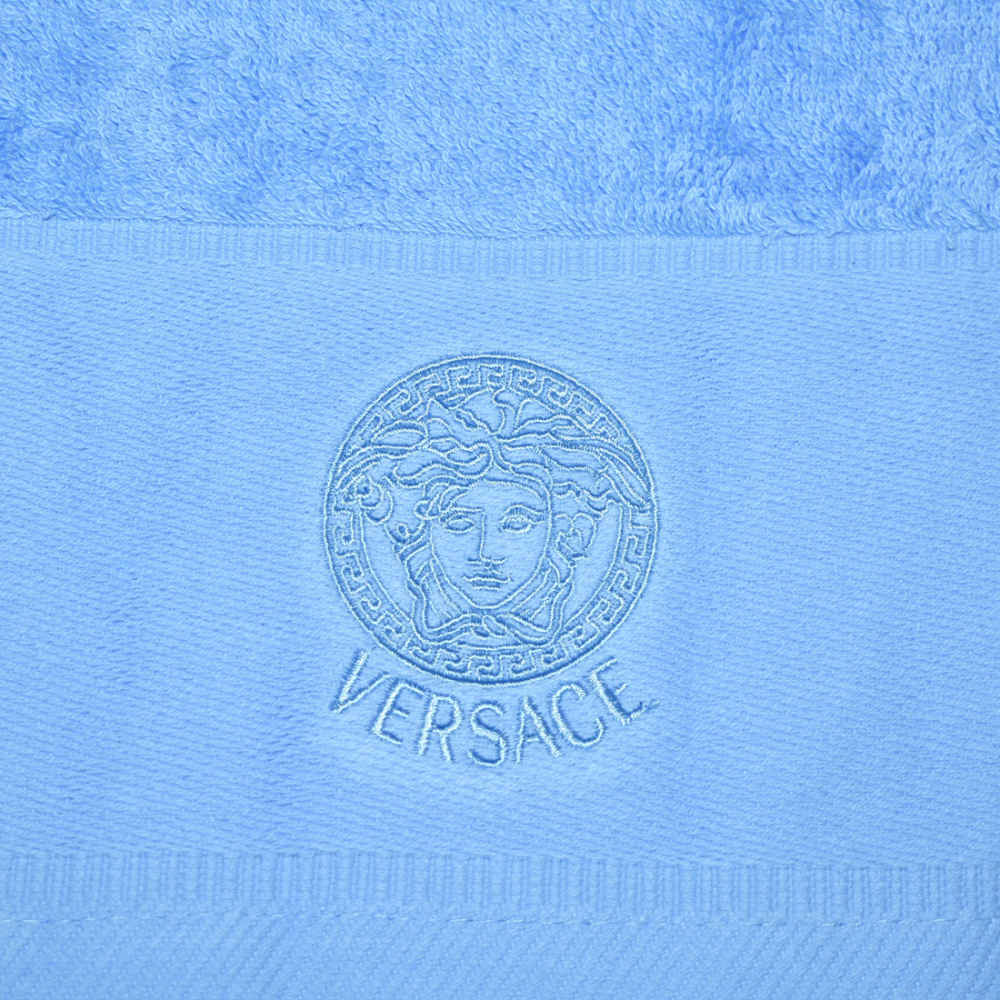 Versace Embroidered logo Blue Premium Towel - Set of 3-thumb-4