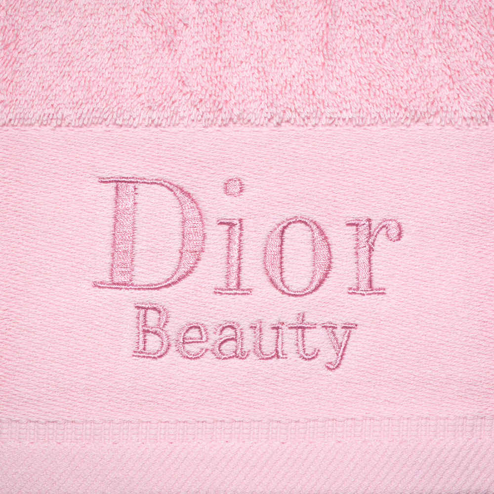 Dior Embroidered Pink Premium Towel - Set of 3-thumb-4