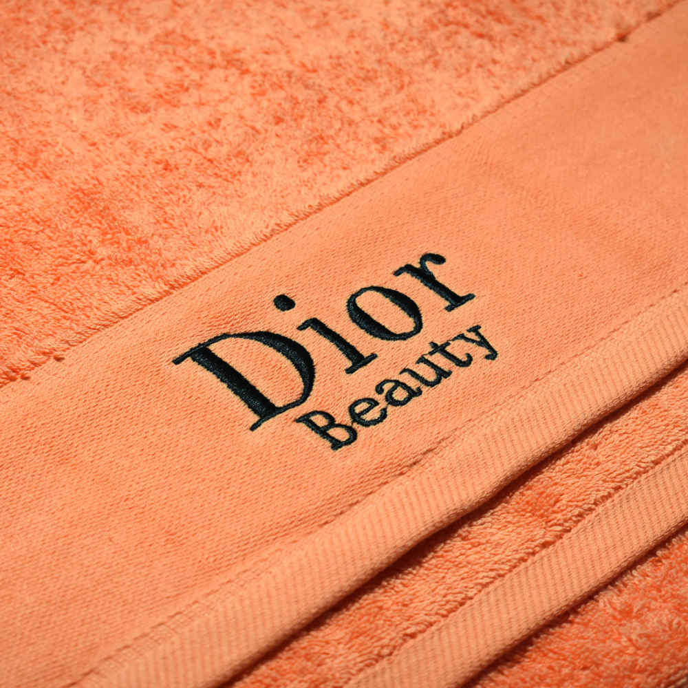 Dior Embroidered Orange Premium Towel - Set of 3-thumb-1