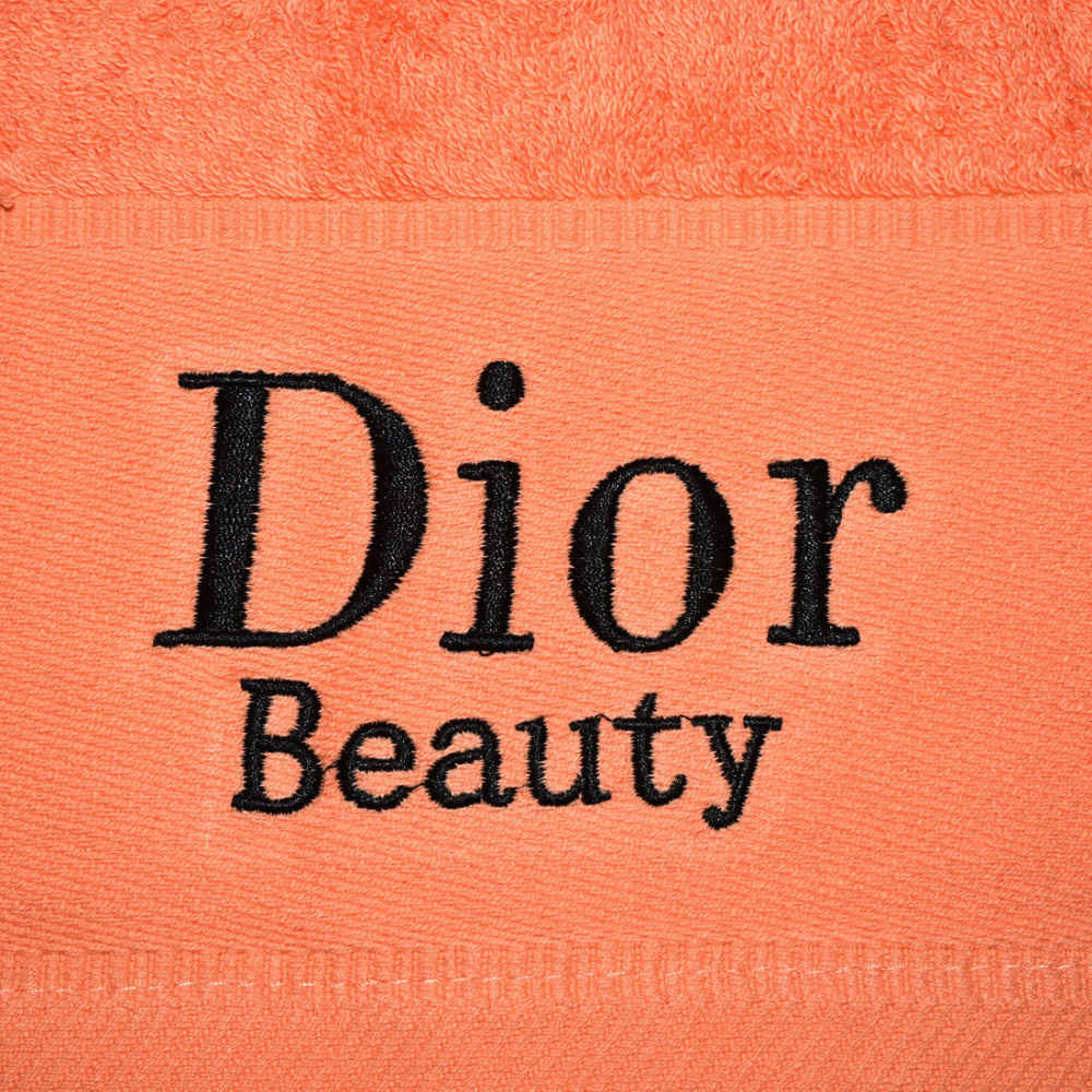 Dior Embroidered Orange Premium Towel - Set of 3-thumb-4