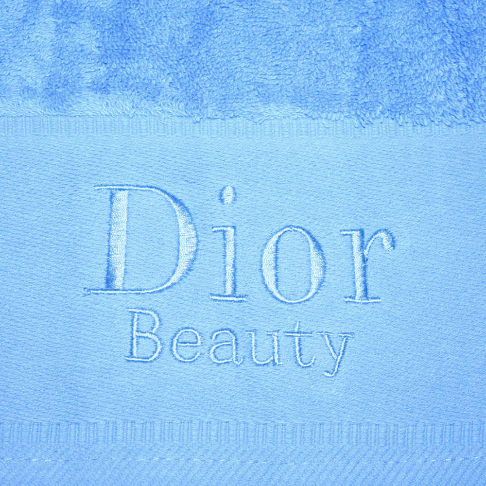 Dior Embroidered Blue Premium Towel - Set of 3-thumb-4
