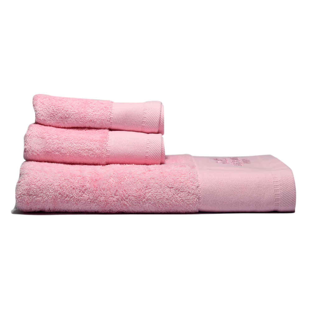 Hermes Paris Embroidered logo Pink Towel - Set of 3-thumb-2