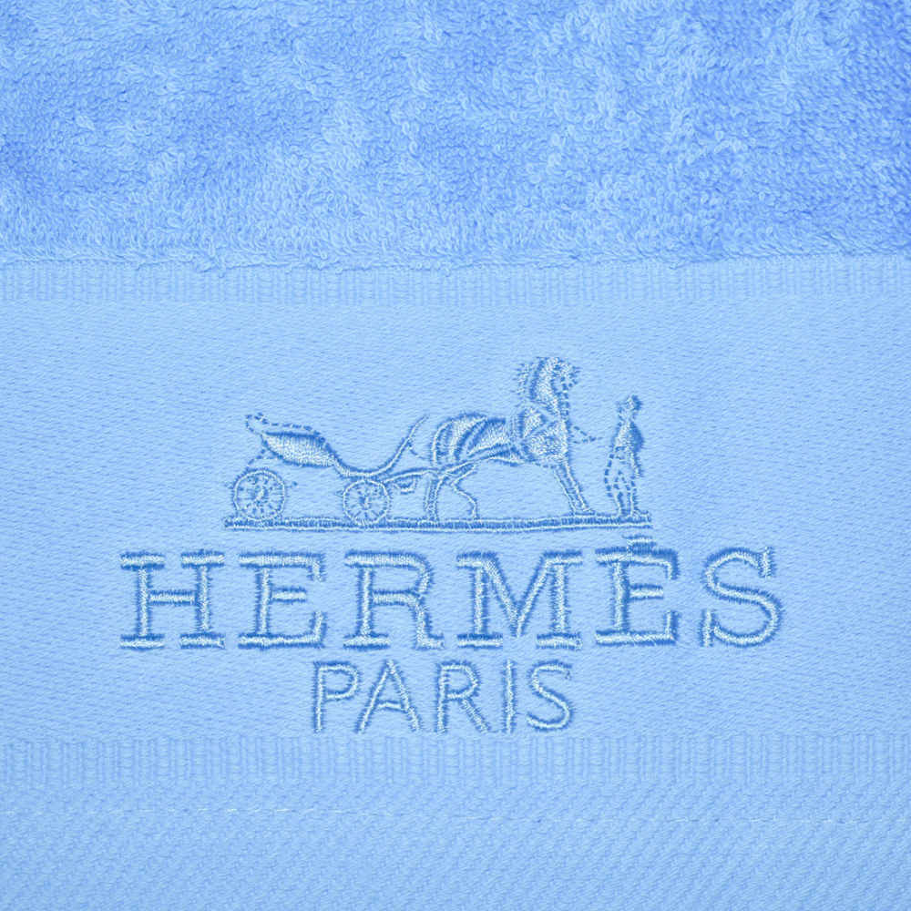 Hermes Paris Embroidered logo Blue Towel - Set of 3-4