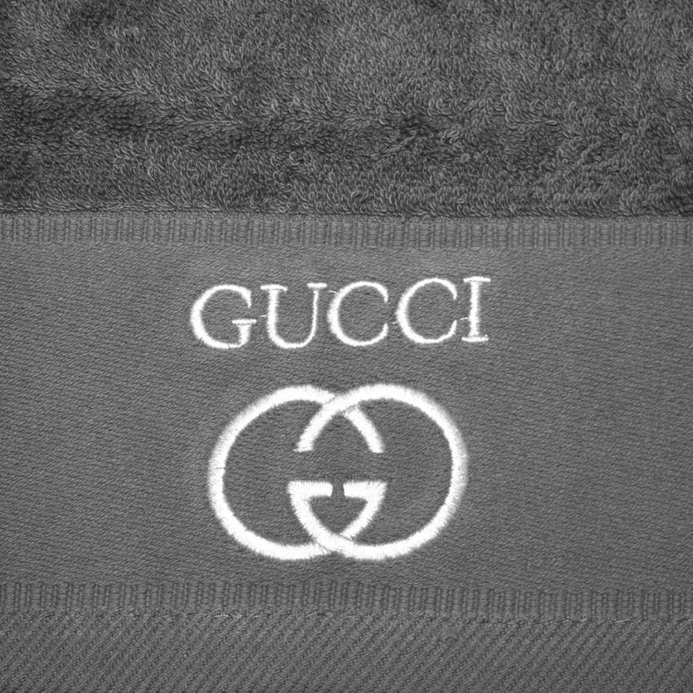 Gucci Embroidered Grey Premium Quality Towel - Set of 3-thumb-4
