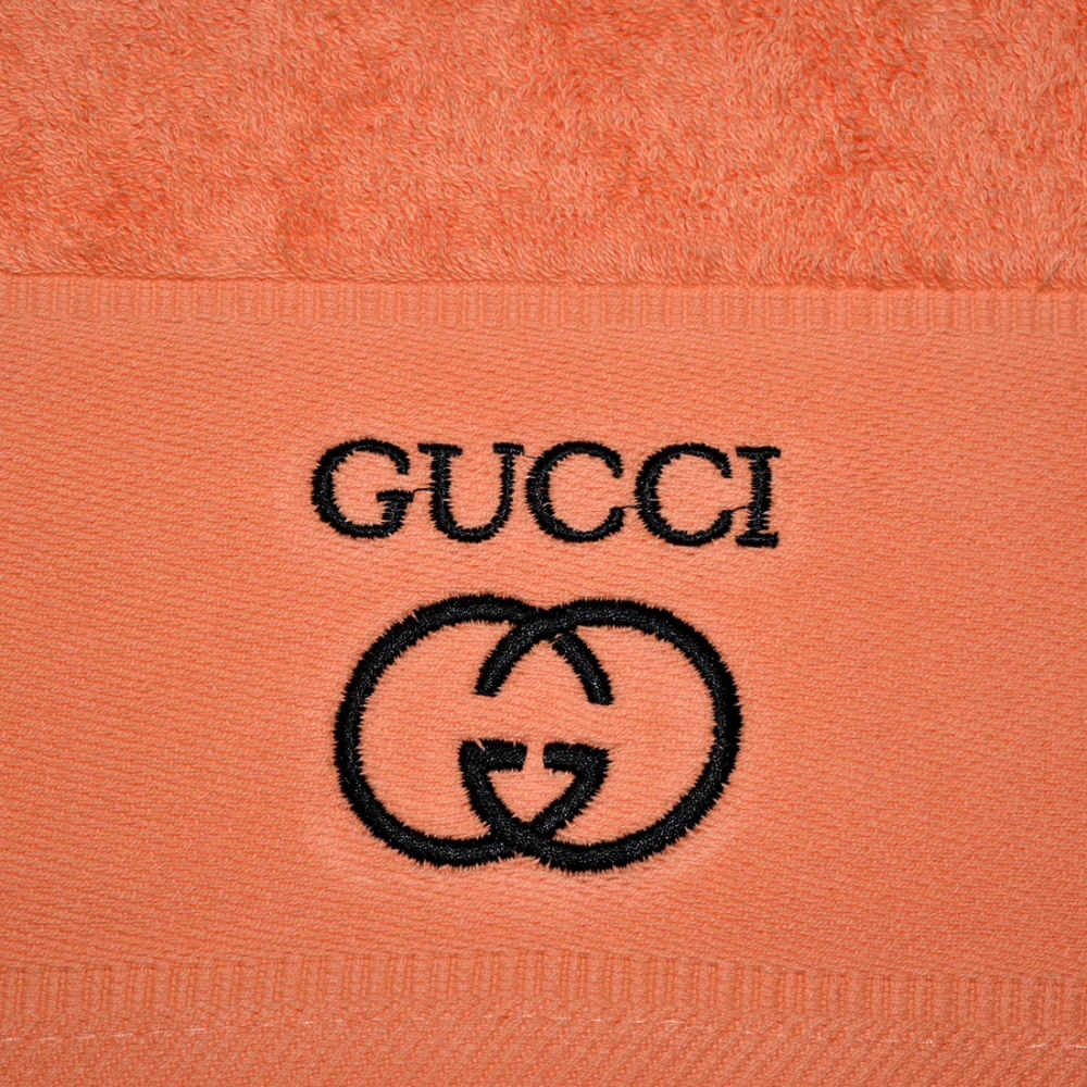 Gucci Embroidered Orange Premium Quality Towel - Set of 3-thumb-4