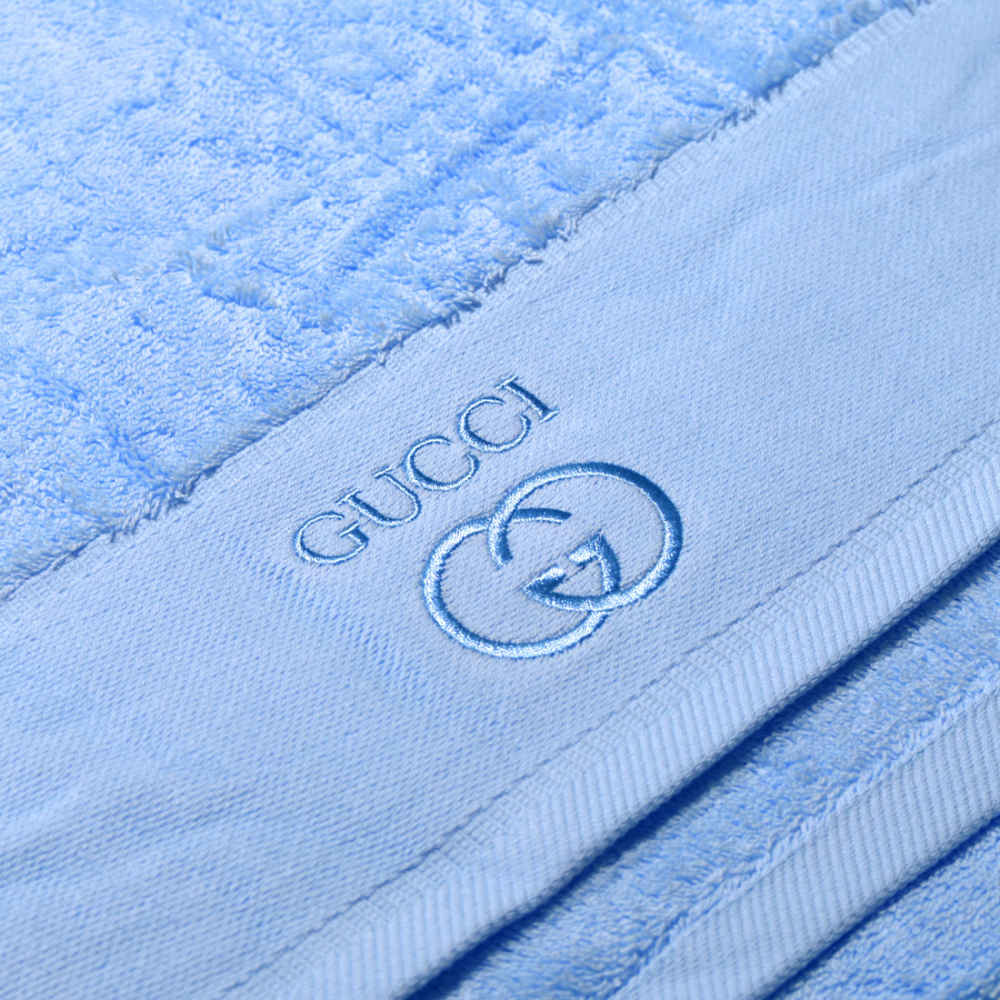 Gucci Embroidered Blue Premium Quality Towel - Set of 3-1