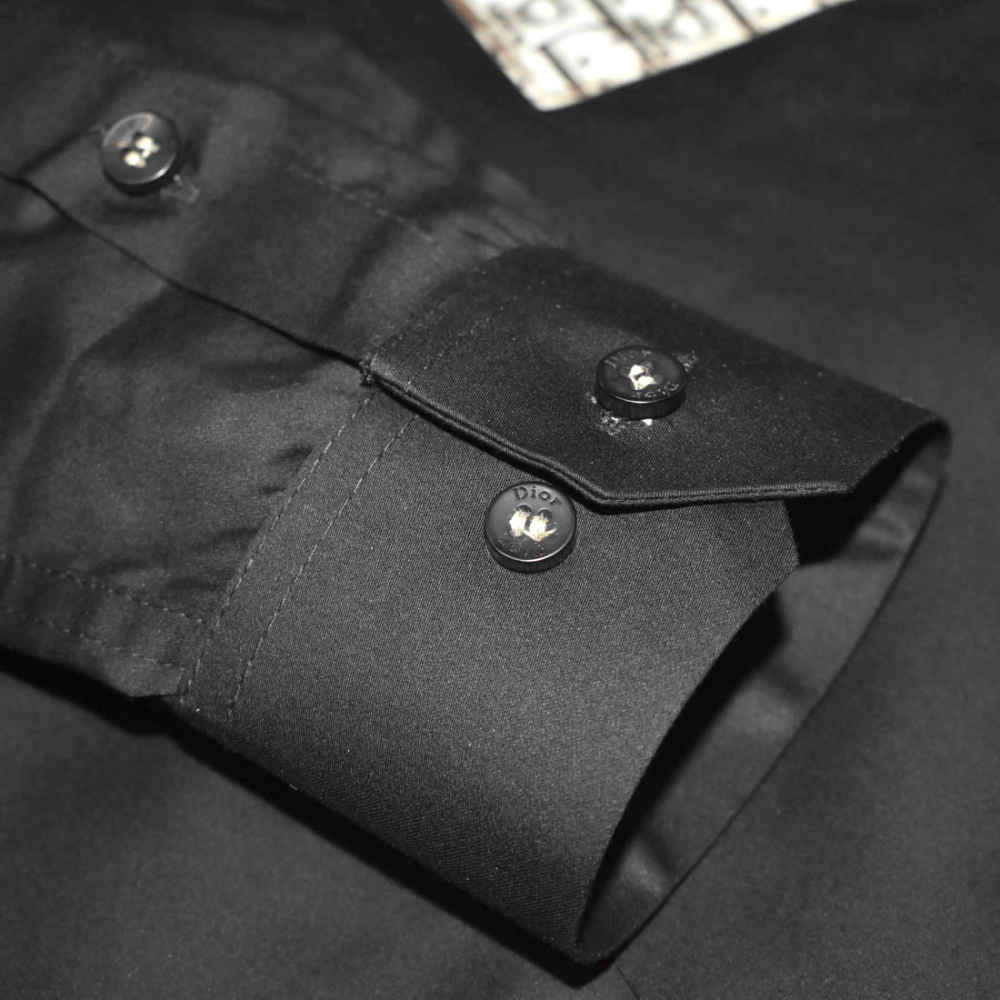 Dior Oblique Pattern Pocket Logo Black Premium Shirt-6