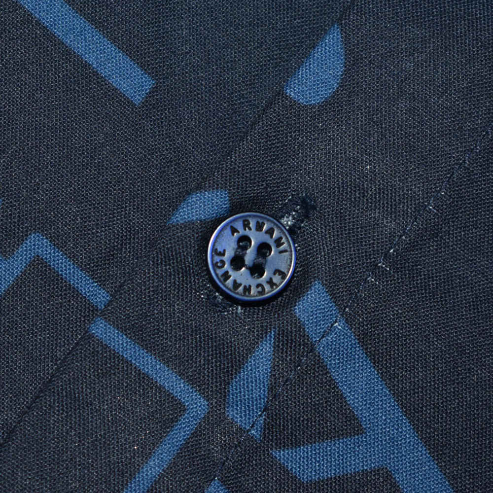 Armani Exchange Printed Black & Blue Premium Shirt-3
