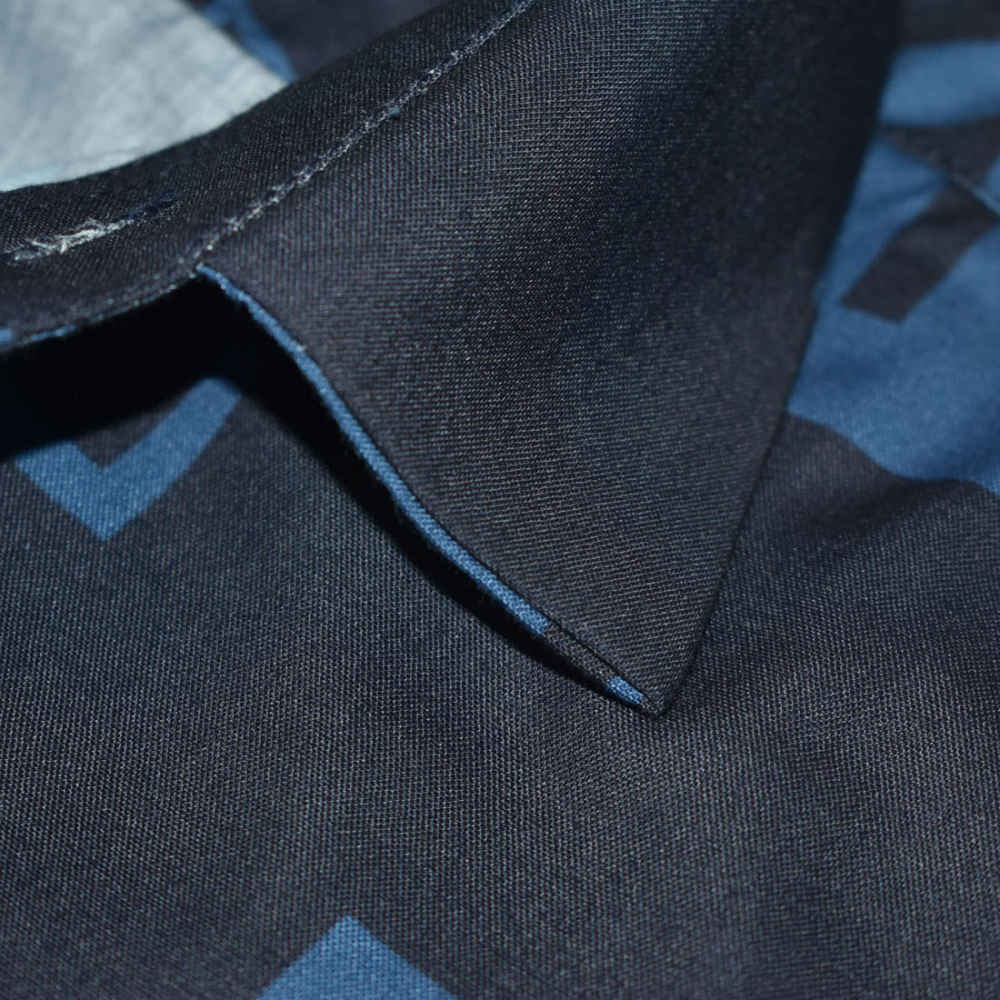 Armani Exchange Printed Black & Blue Premium Shirt-4