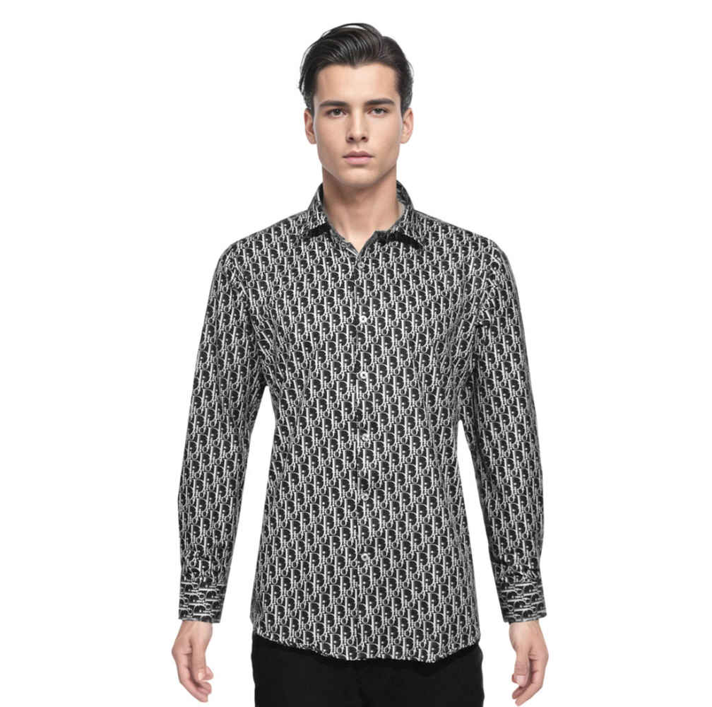Dior Monogram Printed Black Premium Quality Shirt-6