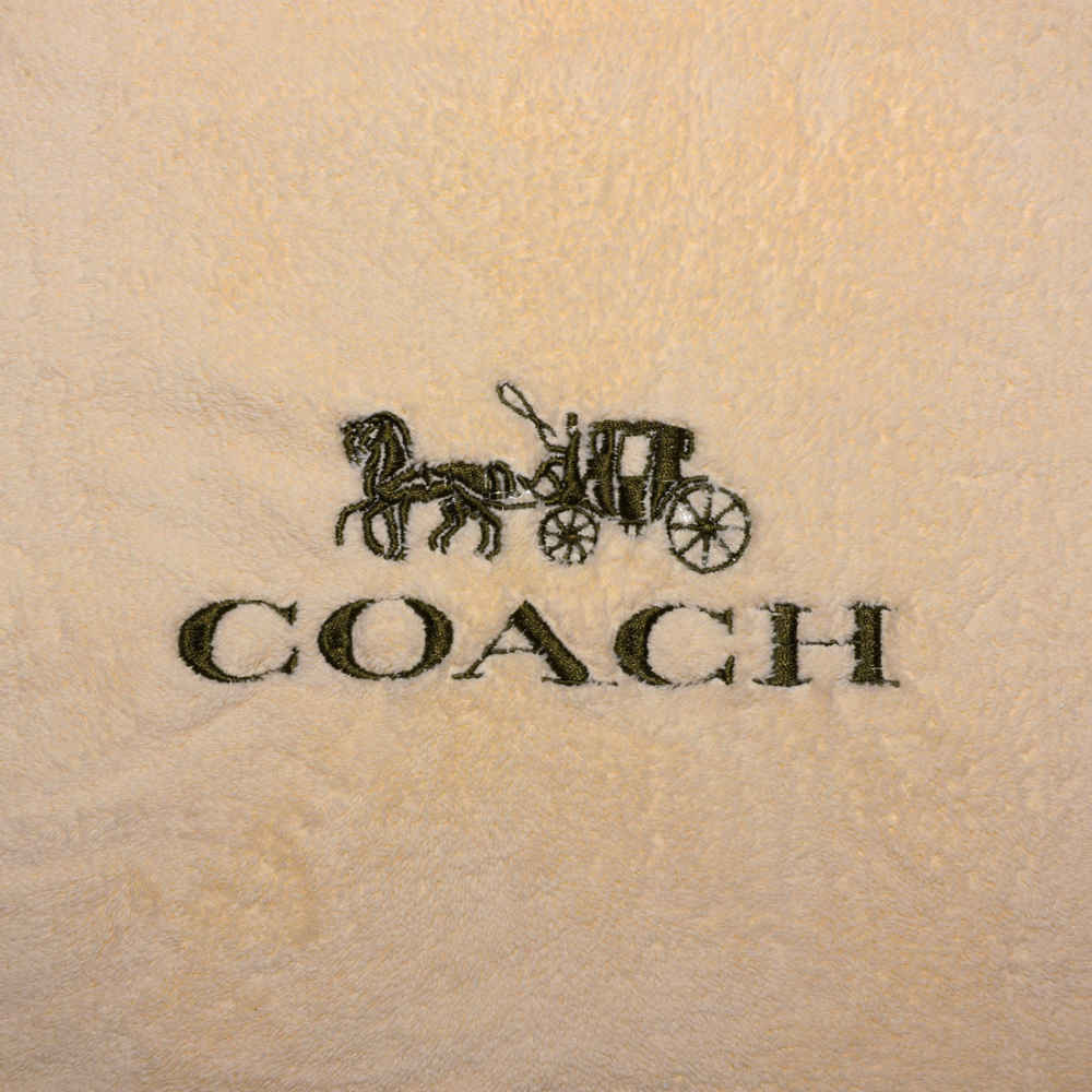 Coach Embroidered Logo Light Brown Premium Towel - Set of 2-thumb-1