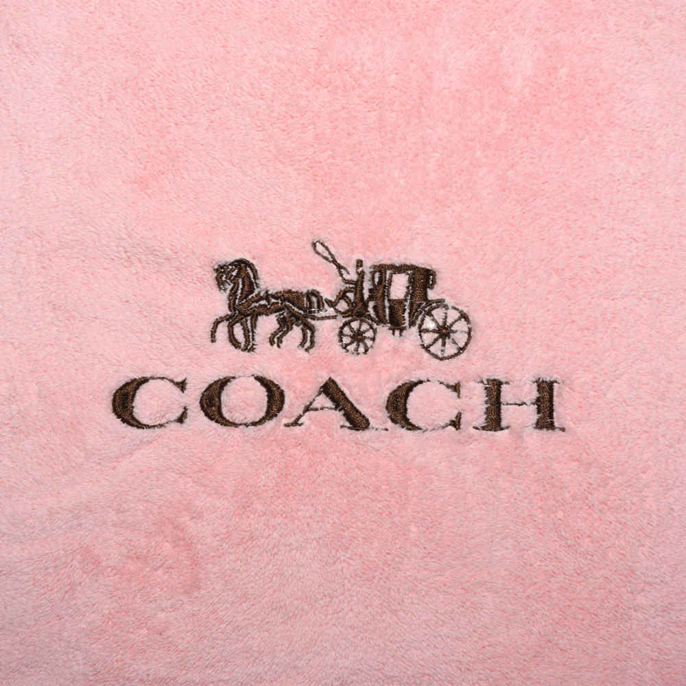 Coach Embroidered Logo Pink Premium Towel - Set of 2-1