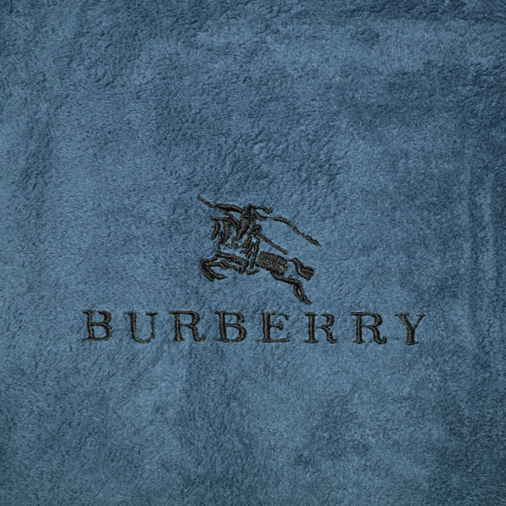 Burberry Embroidery Logo Blue Premium Towel - Set of 2-thumb-1