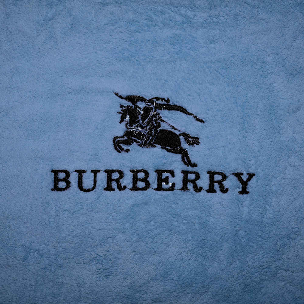 Burberry Embroidery Logo Blue Premium Towels - Set of 2-1