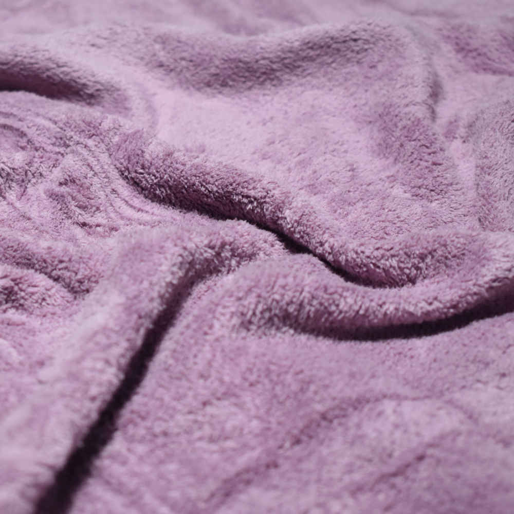 Hermes Paris Embroidery Logo Purple Towels - Set of 2-thumb-3