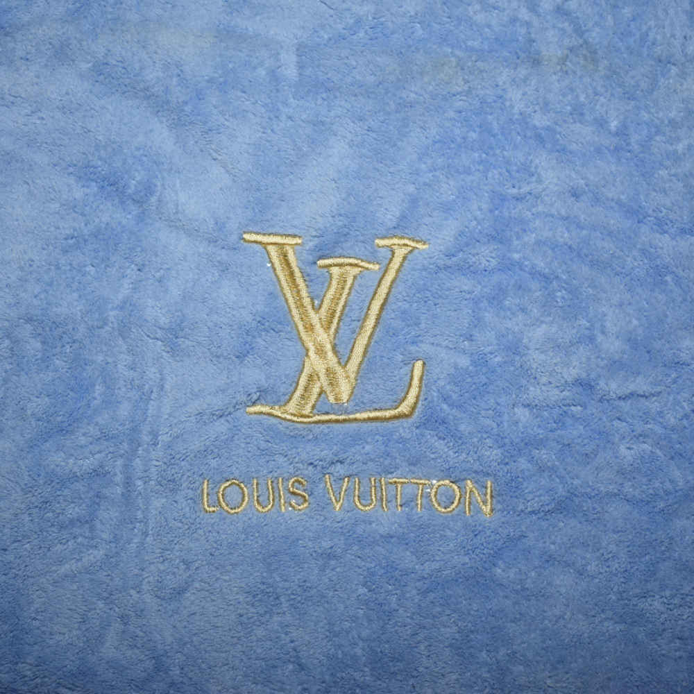 Louis Vuitton Embroidery Logo Blue Towels - Set of 2-1