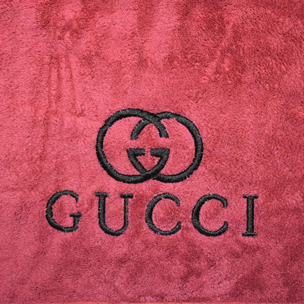 Gucci Embroidery Logo Wine Premium Towels - Set of 2-3
