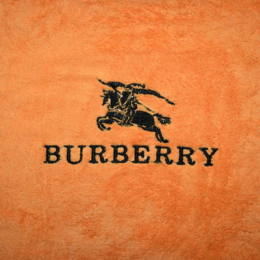 Burberry Embroidery Logo Orange Premium Towels - Set of 2-thumb-1