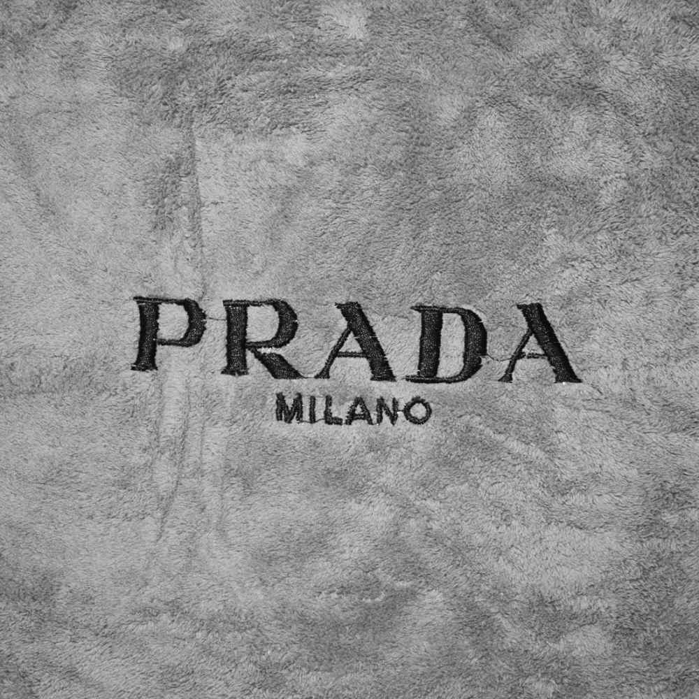 Prada Embroinded Grey Premium Quality Towel - Set of 2-1