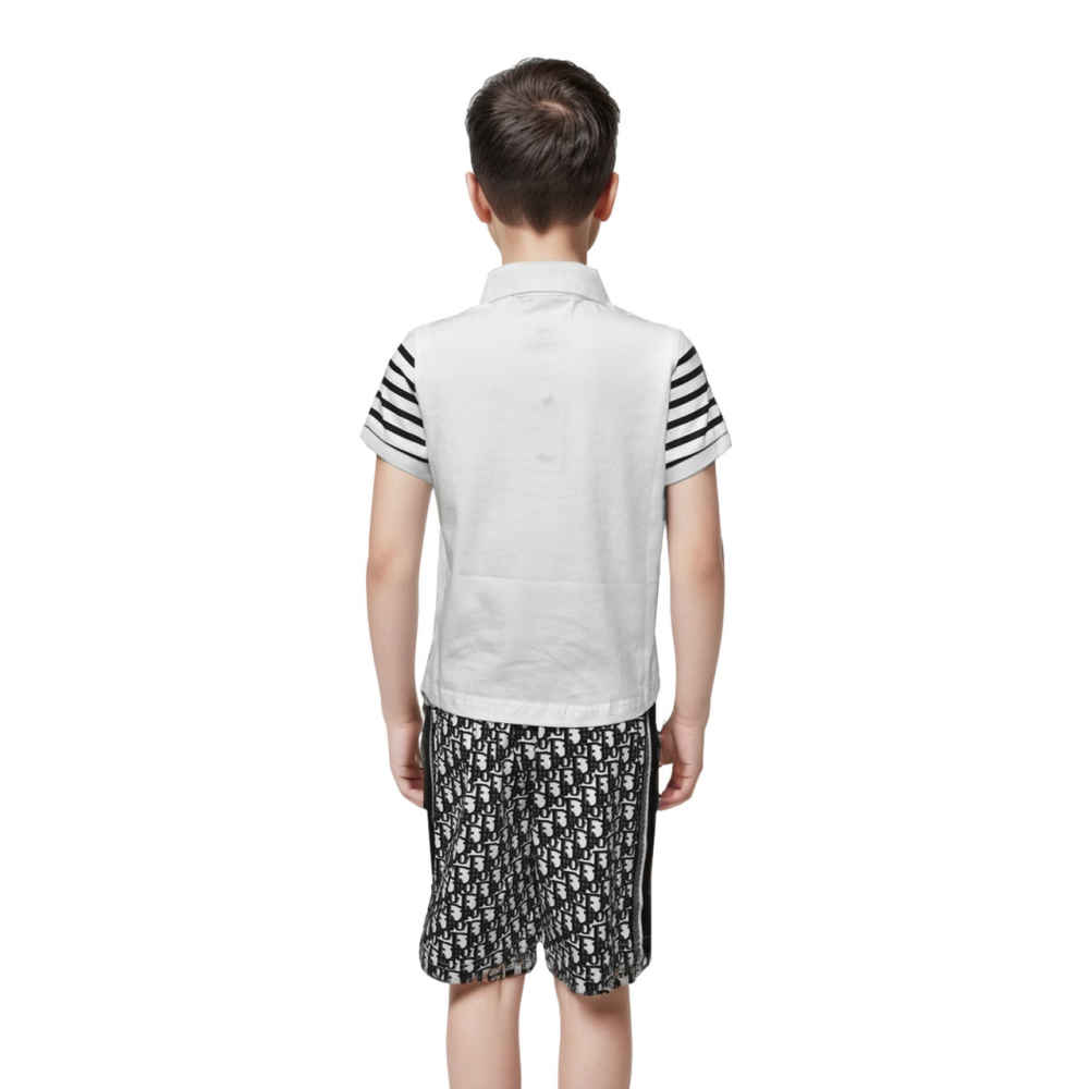 Dior logo Print White Premium Kids Co-ord Set-thumb-1