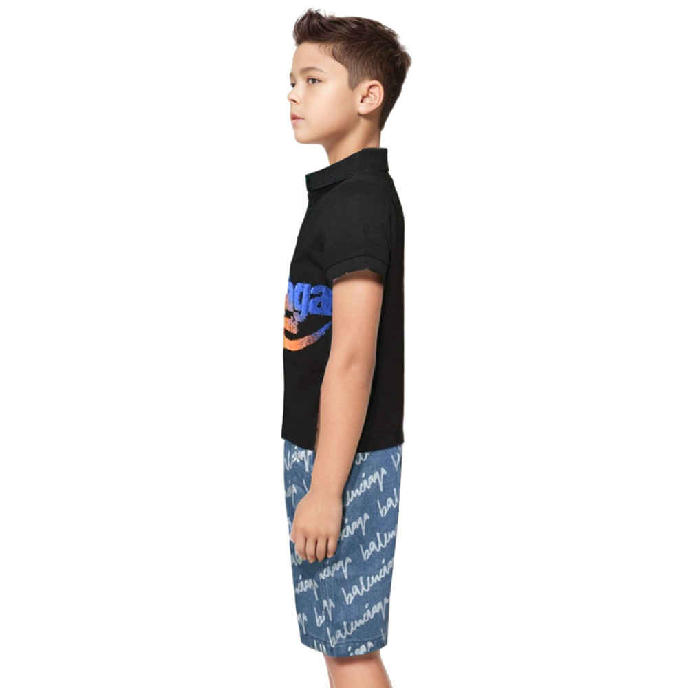 Balenciaga Print Black Premium Kids Co-ord Set-2