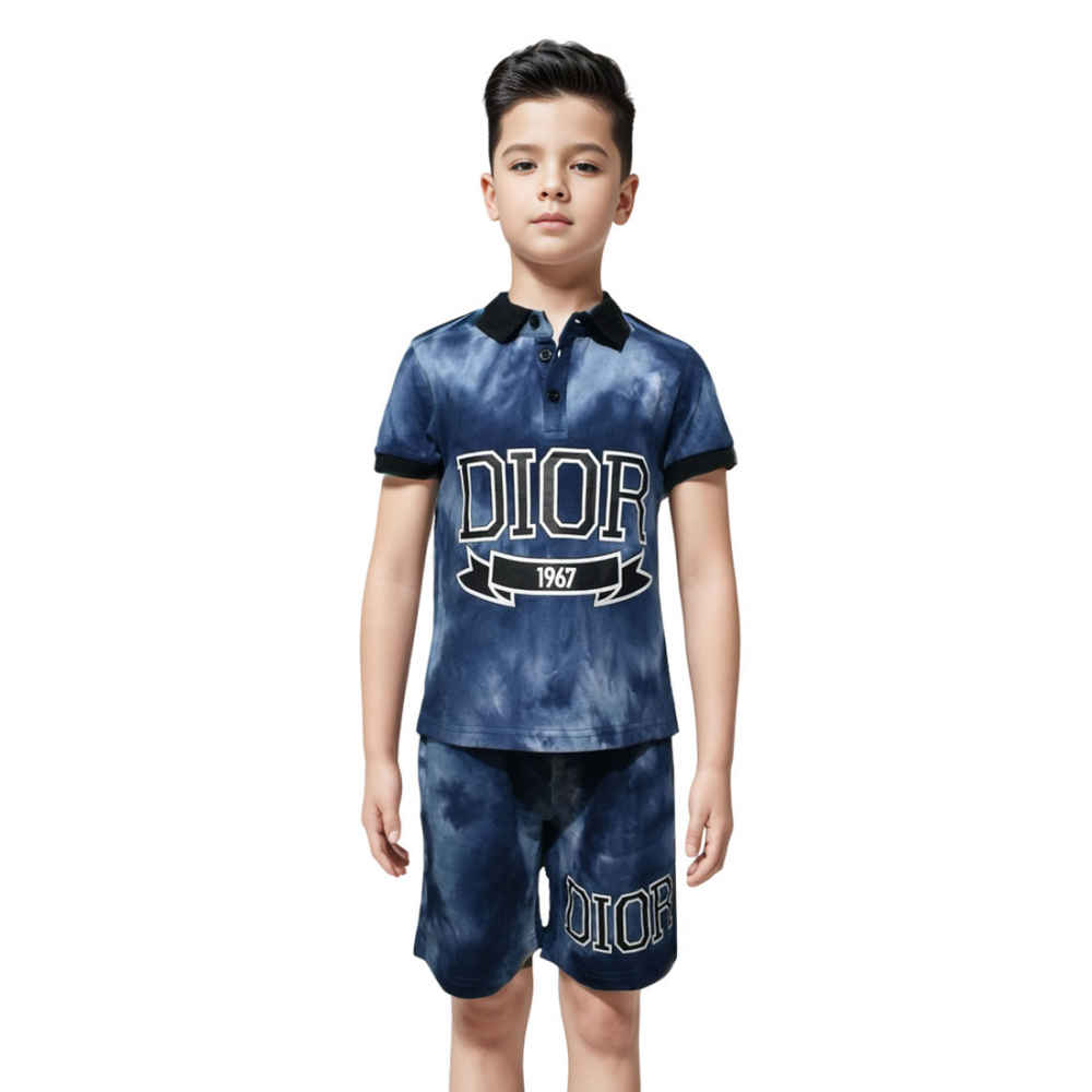 Dior Blue Premium Quality Kids Co-ord Set-thumb-0