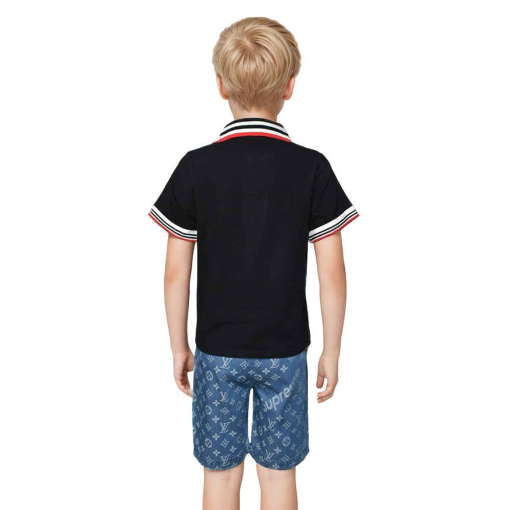 Louis Vuitton Black Monogram Premium Kids Co-ord Set-1