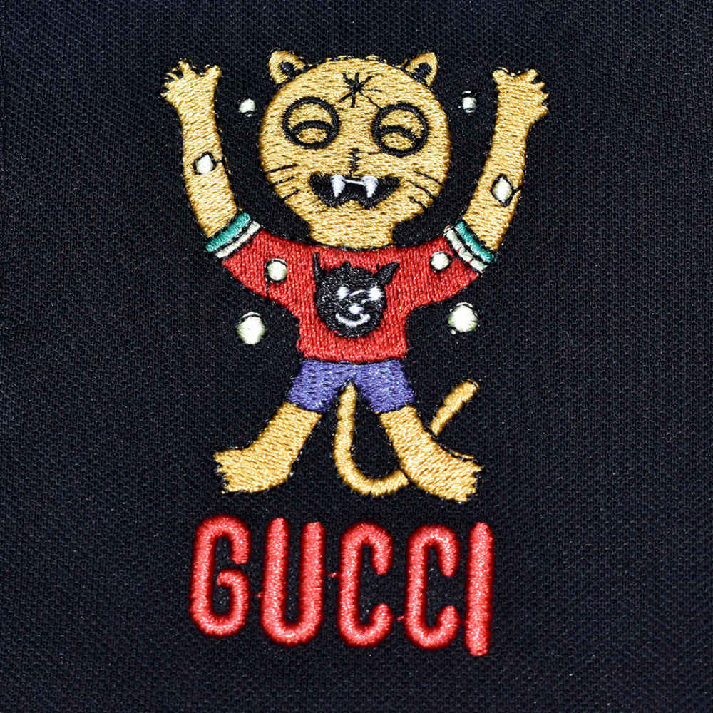 Gucci Embroidered Black Premium Kids Co-ord Set-3