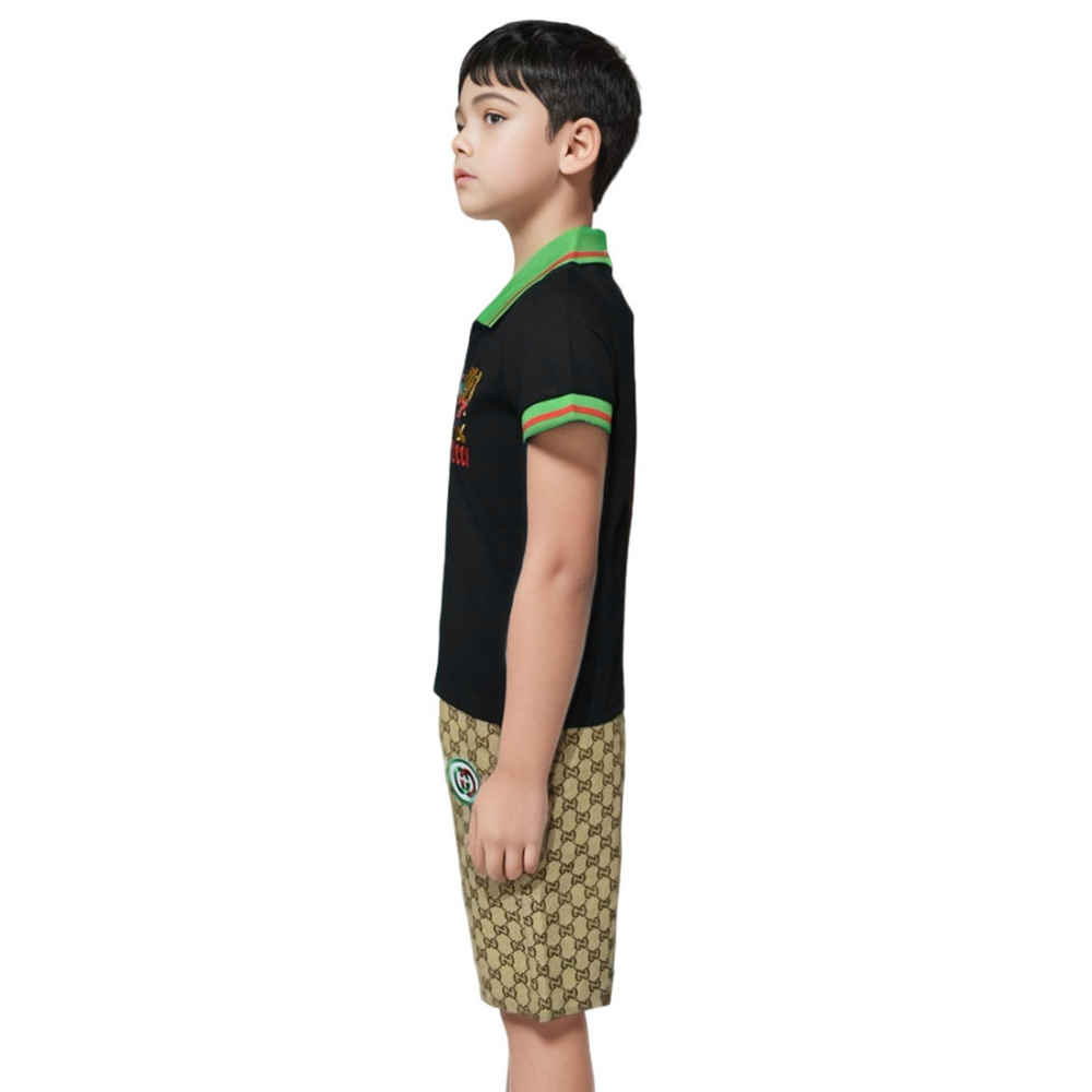 Gucci Embroidered Black Premium Kids Co-ord Set-2