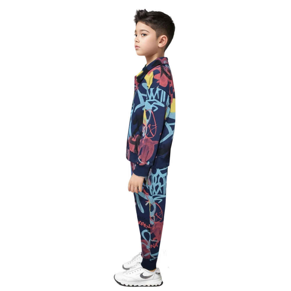 Dolce & Gabbana Black Graffiti Printed Kids Co-ord Set-2