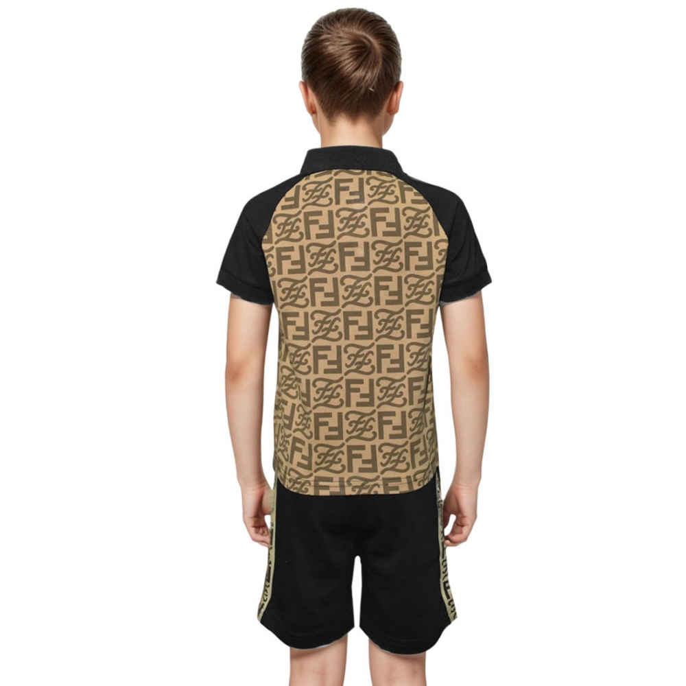 Fendi Black & Brown Premium Kids Co-ord Set-1