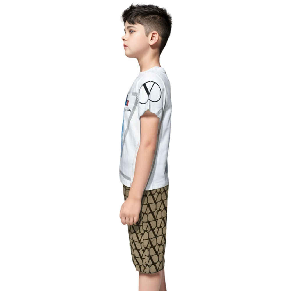 Valentino White Premium Quality Kids Co-ord Set-2