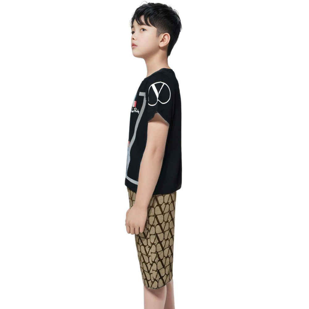 Valentino Black Premium Quality Kids Co-ord Set-2