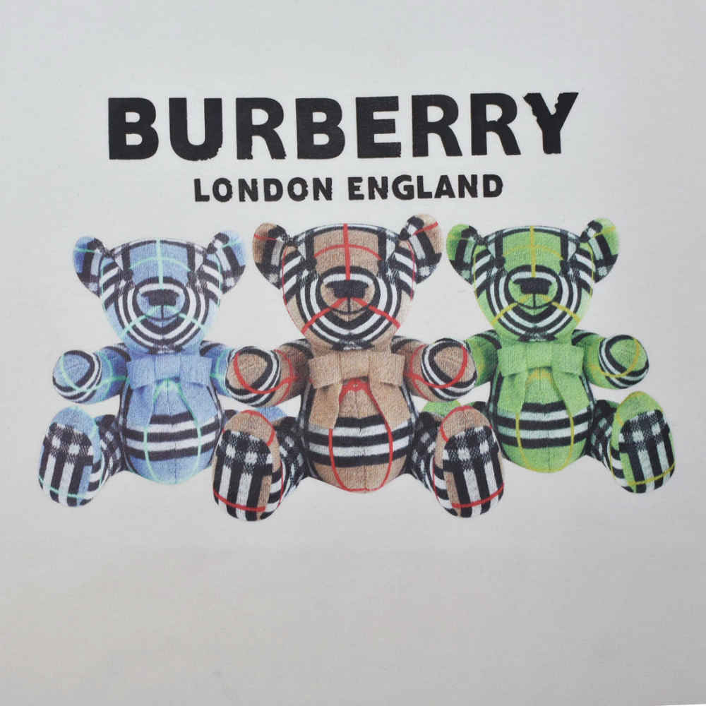 Burberry White Teddy-bear Print Premium Kids Co-ord Set-3