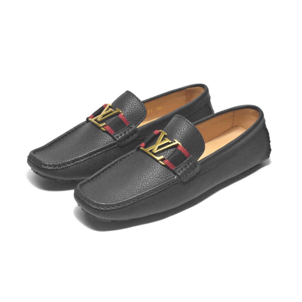 Louis Vuitton Black & Golden Premium Quality Loafers-thumb-0