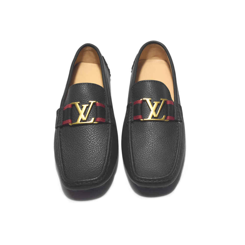 Louis Vuitton Black & Golden Premium Quality Loafers-thumb-3